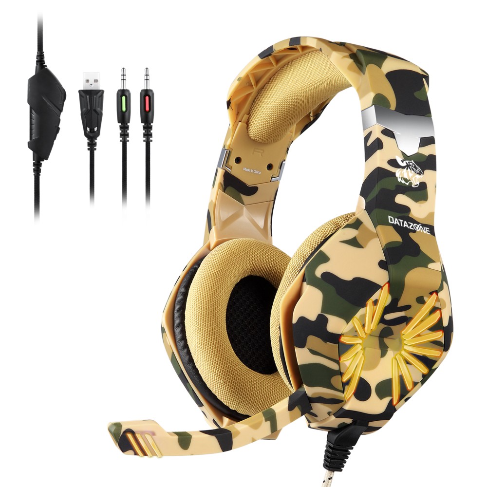 Gaming headset, gaming, headset, red games, camouflage Yellow