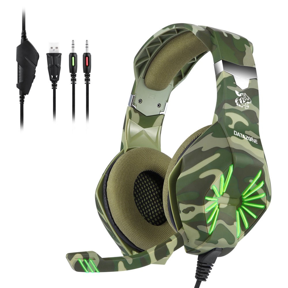 Gaming headset, gaming, headset, red games, camouflage green